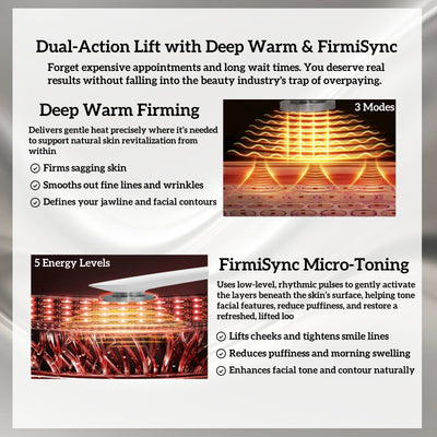 WarmDerm Dual-Action RF & EMS Skin Tightening Device – 2025 New Release | ThermaLift + MicroPulse™ Technology for Face & Neck | Collagen Boosting, Wrinkle Reduction & Facial Toning at Home